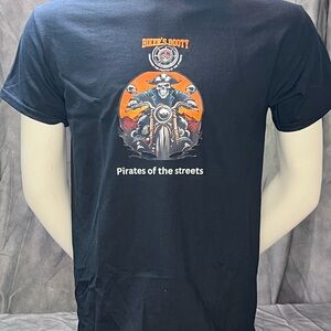 Biker’s Booty Biker Pirate Black Graphic T-Shirt